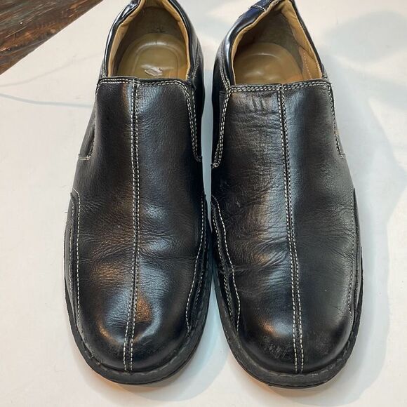 DOCKERS Men's Agent Bike Toe Loafers Black Leather Size 13M - Picture 3 of 10